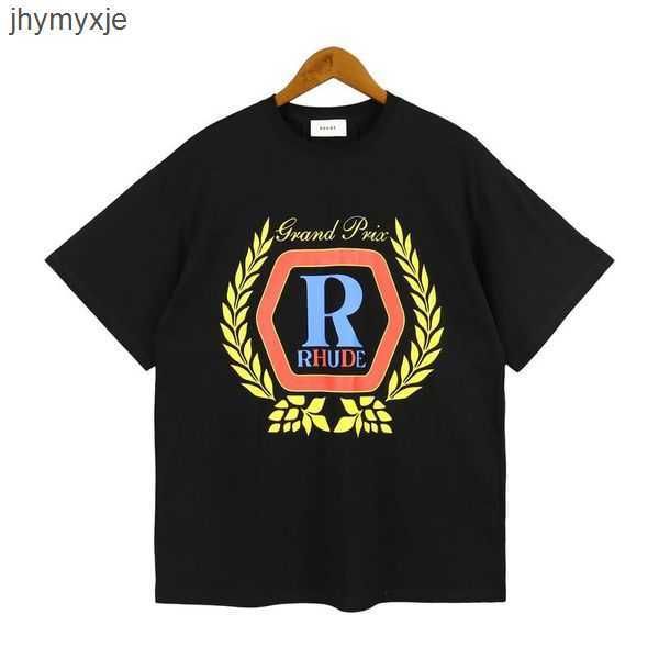 

2023 designer shirts summer mens t-shirts womens rhude designers for men letter polos embroidery tshirts clothing short sleeved tshirt larg, White;black