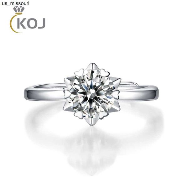 

band rings koj 1 moissanite star diamond wedding rings for women quality 925 sterling silver adjustable engagement wedding jewelry j230522