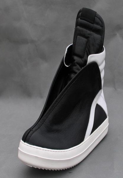 

exclusive big wing genuine leather rock trainer flat boots hip high street shoes1999964, Black