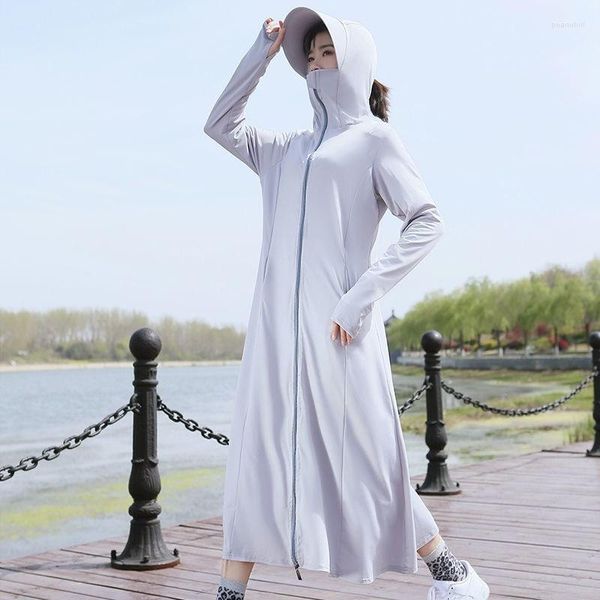 

women's jackets fashion outdoor thin sun protection clothes womens anti-uv breathable summer jacket full body sunscreen hood ice silk, Black;brown