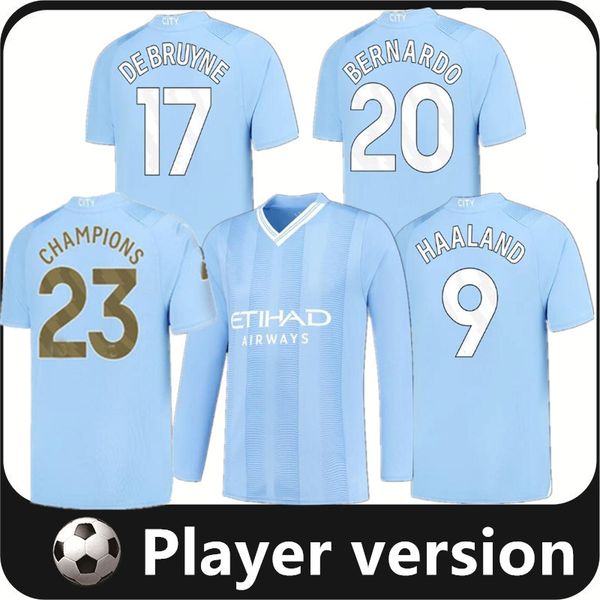 

2023 2024 de bruyne haaland soccer jerseys foden grealish mahrez mans cities football shirt bernardo phillips rodrigo 23 24 ytic nam men pla, Black;yellow