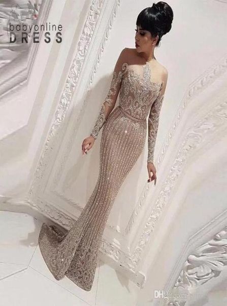

women evening dresses formal elegant long sleeve mermaid arabic dubai prom dress party gowns abendkleider5496480, Black;red