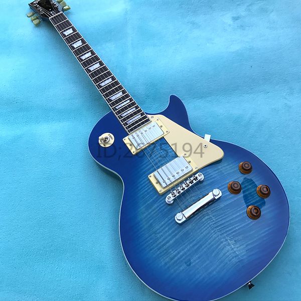 

beautiful blue pattern electric guitar, timbre stick , ing