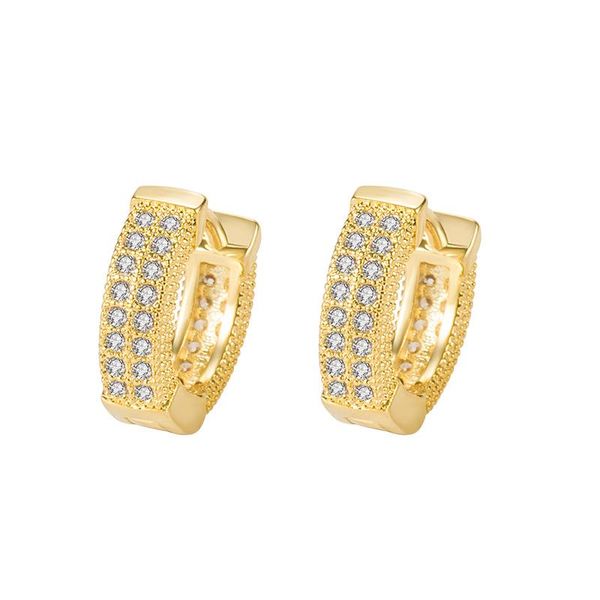 

huggie simple stylish round hoop earrings for women 18k yellow gold dazzling elegant female earrings fashion fine jewelry luxury gift, Golden;silver