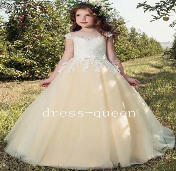 

flower girl dresses for wedding little girls kidschild dress with flower fashion princess party pageant communion dress8901092, White;blue