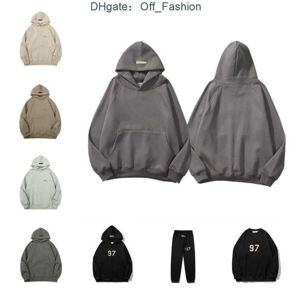 

2023 ess warm hooded hoodies mens womens fashion streetwear pullover sweatshirts loose lovers clothing size s-xl bihs, Black