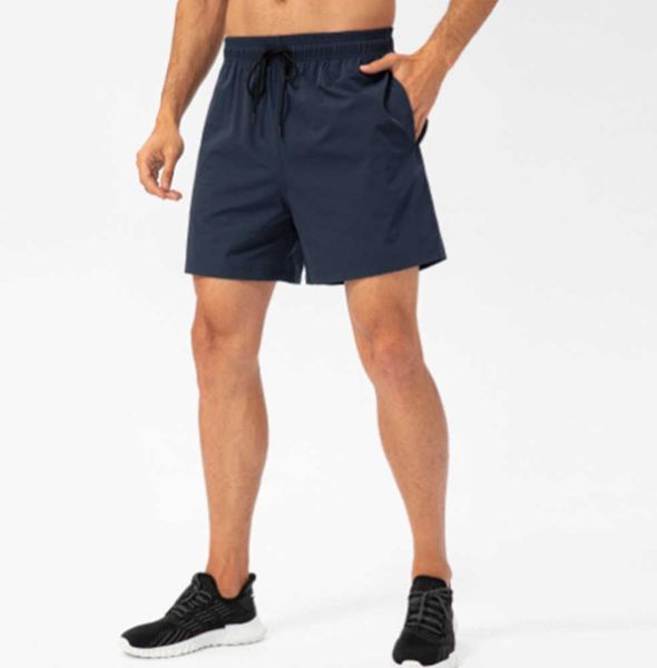

lu-07 new men's yoga outfit fitness sports pants running drawstring sweat-absorbing breathable stretch ultra-thin leisure training five, White;black