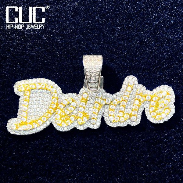 

necklaces custom small conjoined letters name pendant for men women make number necklace chain bling zircon fasion hip hop jewelry, Silver