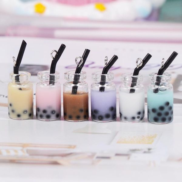 

other wholesale drinks cup pearl milk tea resin imitation food art supply decoration charm craft key chain pendant earrings