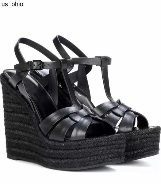 

sandals summer women sandal high heels wedges shoes tribute leather wedge espadrille sandals luxury design summer heeled black white leather
