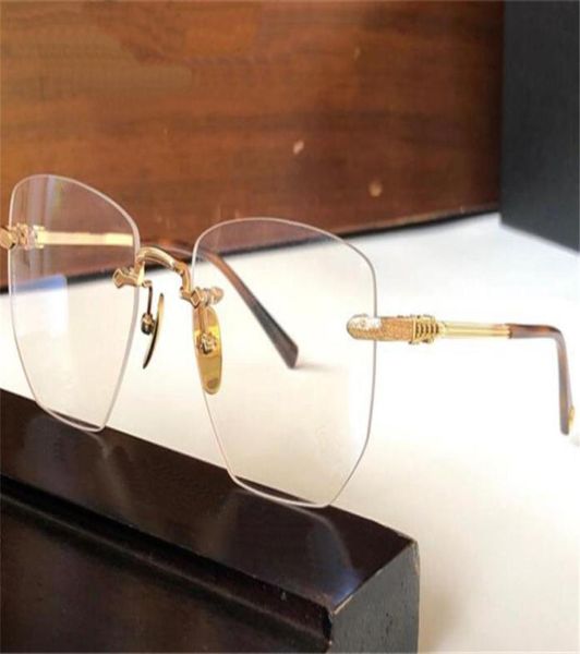 

new fashion design optical glasses 8086 irregular square rimless frame titanium temples vintage simple and versatile style with le3418691, Black