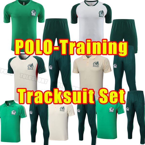 

world 2023 2024 cup mexico soccer tracksuits 23 24 chicharito lozano dos santos football shirt short sleeve pants tracksuit training set ves, Black