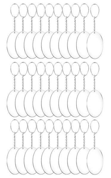 

acrylic transparent circle discs set key chains clear round keychain blanks for diy transparent3277583, Silver