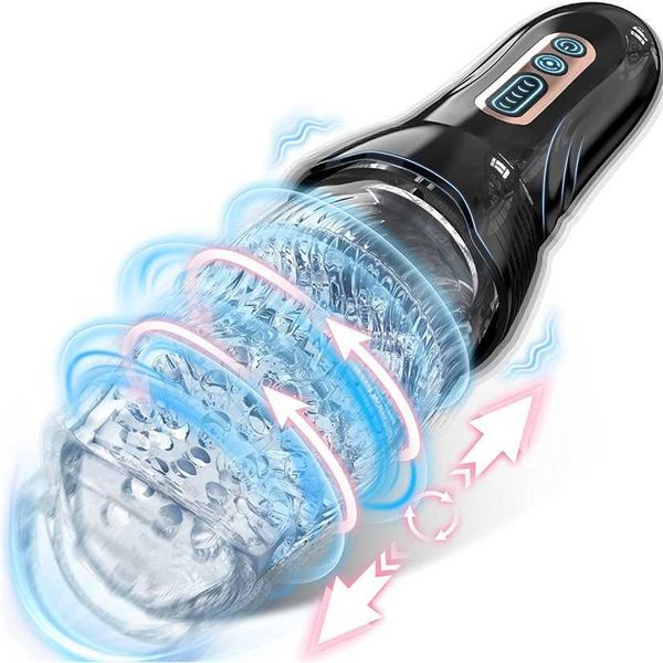 

factory outlet automatic uofile with thrust rotations and vibrations machine electric pocket male genital massager toy