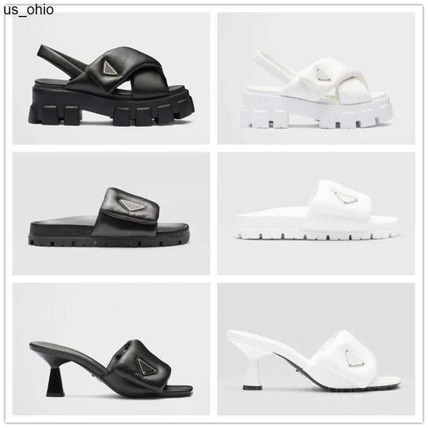 

sandals sandals famous designer women soft padded nappa leather slides sandal heels sliders platform shoe fashion summer girls sandale monol, Black