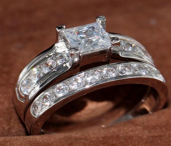 

us size 5678910 jewelry 925 sterling silver filled white z cz diamond princess cut women wedding bridal ring set for love5790823