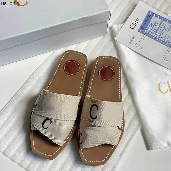

sandals designer woody womens sandals mules cross clot light tan beige white black pink lace lettering fabric canvas slippers women summer o