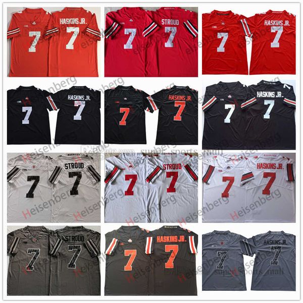 

ncaa ohio state buckeyes college football jersey 7 cj stroud dwayne haskins jr stitched mens red white black