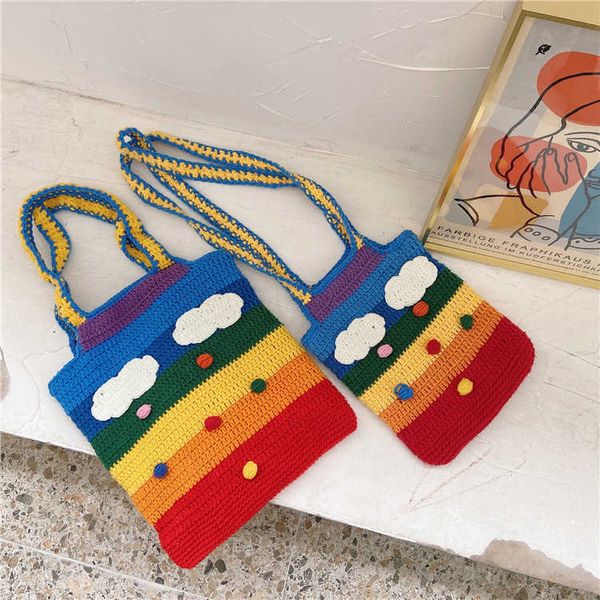 

lgbt shopping bags pride thailand rainbow bag girl s heart knitting 230522