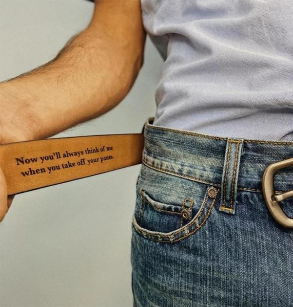 

belts engraved genuine leather men039s belt now you039ll always think of me when you take off your pants personalized custom7944857, Black;brown