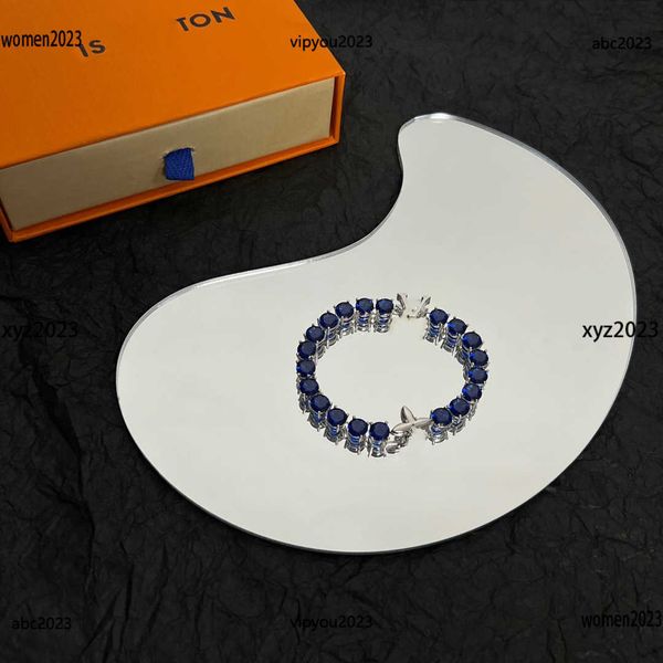 

women designer jewelry metal logo decoration bracelets bright blue gemstone decorative beads beaded bracelets #including brand box new arriv, Black