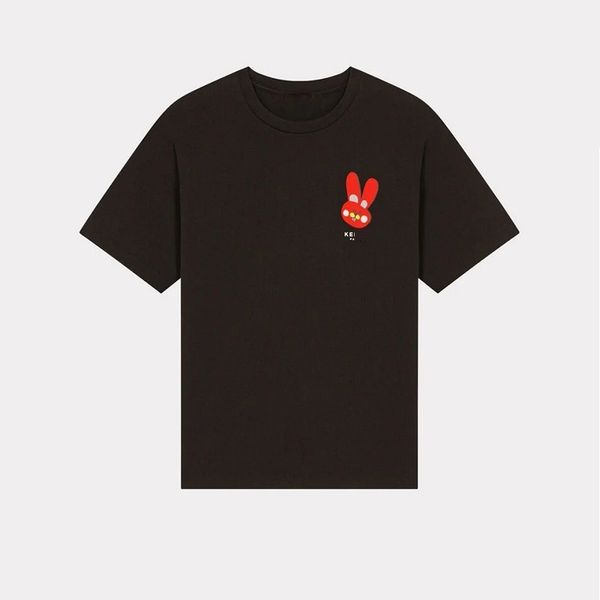 

rabbit summer sale t shirt style tiger embroidery with letters tees short sleeve casual shirts flower hip shirts sport, White;black