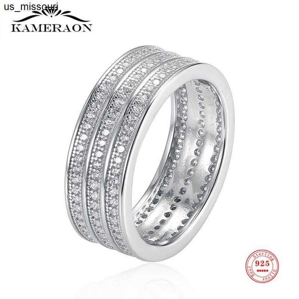 

band rings women's 925 sterling silver crystal wide ring full shining simulated diamond personality fine jewelry silverware female gift