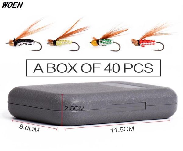 

woen ocean rock fshing 40 pieces boxed bionic lure fly fishing hook bait9906821