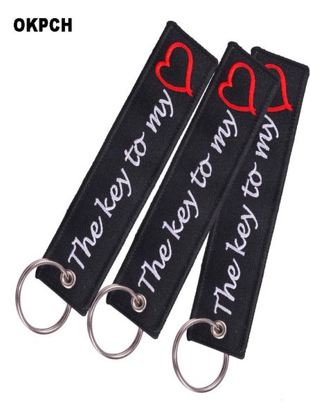 

key ring the key to my heart key chain for motorcycles car embroidery keyring for gift1998651, Silver