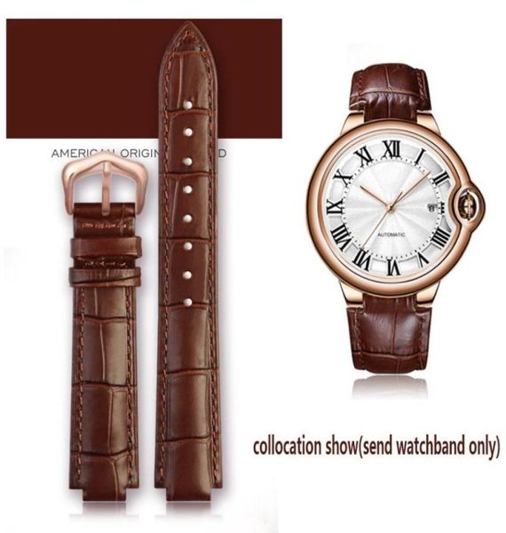 

watch bands genuine leather watchband for wrist band men female convex strap 148mm 1811mm 2012mm fashion bracelet1400863, Black;brown