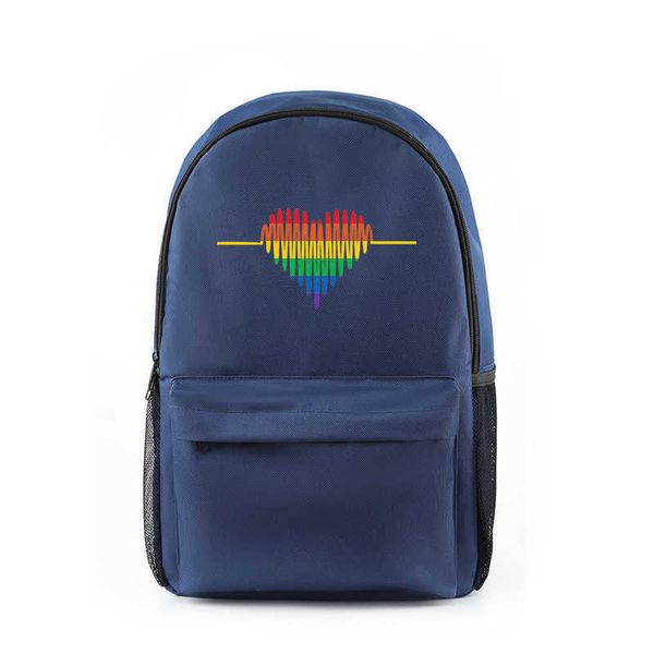 

rainbow color student schoolbag backpack shoulder bag men and women casual models