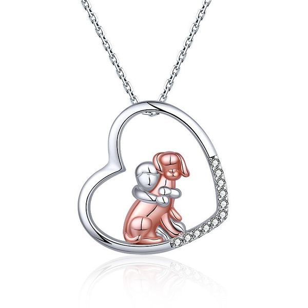 

necklaces 925 sterling silver dog necklace lovely animal heart pendant necklace fashion christmas mother day jewelry for women pet lover