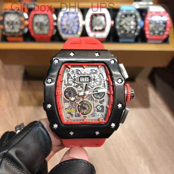 

rm011-03 retrograde superclone multifunctional superclone watches wristwatch designer luxury mens mechanical watch custom automatic stainles, Slivery;brown