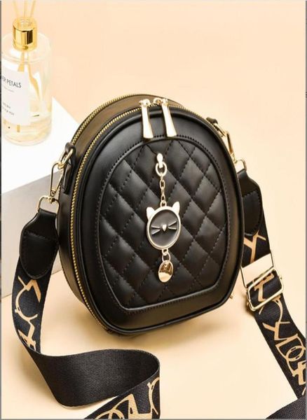 

bag parts accessories small bag women 2022 new ins net red ocean air one shoulder broadband diamond grid cross body small round 9150875, Black