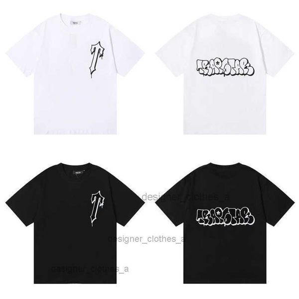 

23ss round neck crewneck letter trapstar t shirt men women eu size 100% cotton trapstar tees streetwear summer, White;black