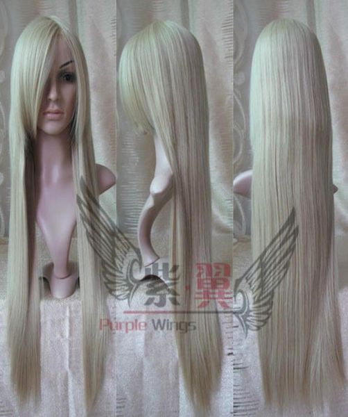 

new long platinumblond cosplay party wig 80cm012345674005742, Black