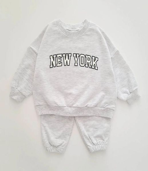 

clothing sets melario ins kids boys york sweatshirt jogger pants set autumn baby girls clothes toddler hoodie and pants 2 pcs outf9000927, White