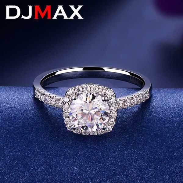 

band rings djmax 100 moissanite rings 1ct brilliant diamond halo engagement rings for women girls promise gift sterling silver jewelry j2305