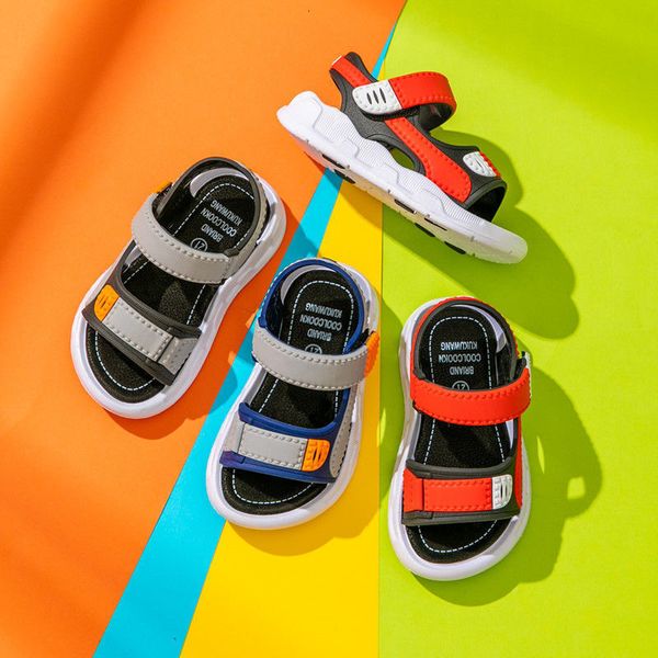 

sandals children summer sport sandals soft bottom child boys girls beach shoes baby kids shoes antiskip 230522, Black;red