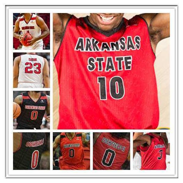 

ncaa men arkansas state basketball jerseys caleb fields jerry johnson malik brevard christian willis melo eggleston eaton kus red white, Black;red