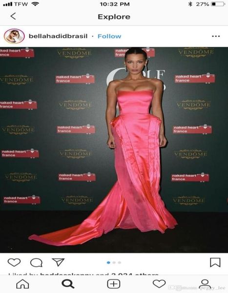 

pink strapless formal evening dresses 2019 modest ruffles skirt full length red carpet dresses celebrity evening party gown we8336146, Black;red