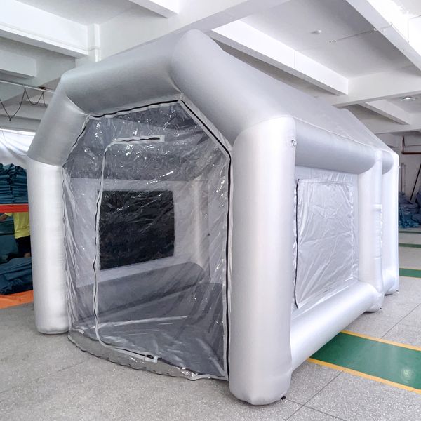 Small Motorcycle Inflatable Spray Paint Booth Portable Paint Job Tent With Filter System For Car Painting