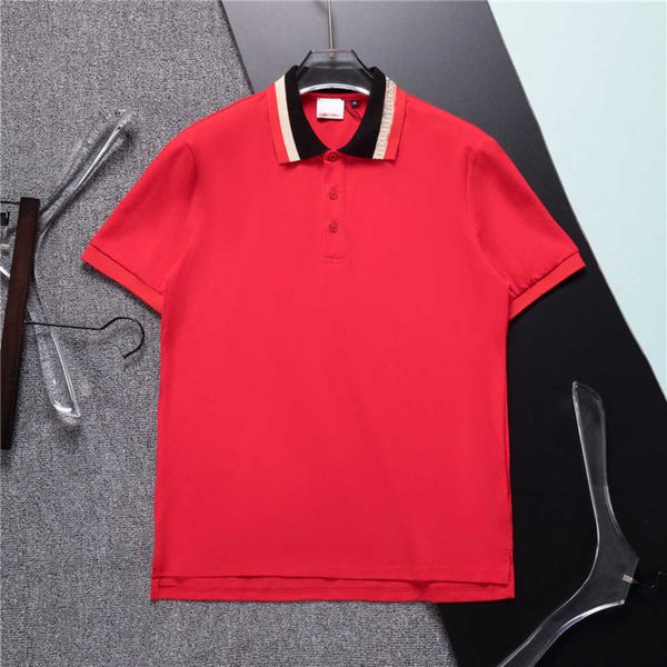 

summer men's t-shirt fashion burbrerys designer polo shirt short sleeve shirts business large polo shirt for men t-shirt size m--3xl, White;black
