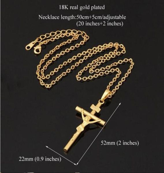 

new fashion 18k gold silver plated cross necklace jesus necklace5145173