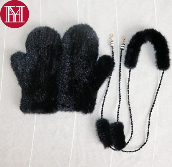 

winter women real mink fur gloves lovely ladies genuine mink fur gloves lady warm and soft knitted mink fur gloves y2001101510530, Blue;gray