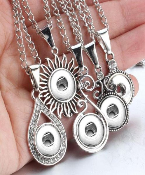 

snap button jewelry mini 12mm pendant fit buttons necklace for women8540680, Silver