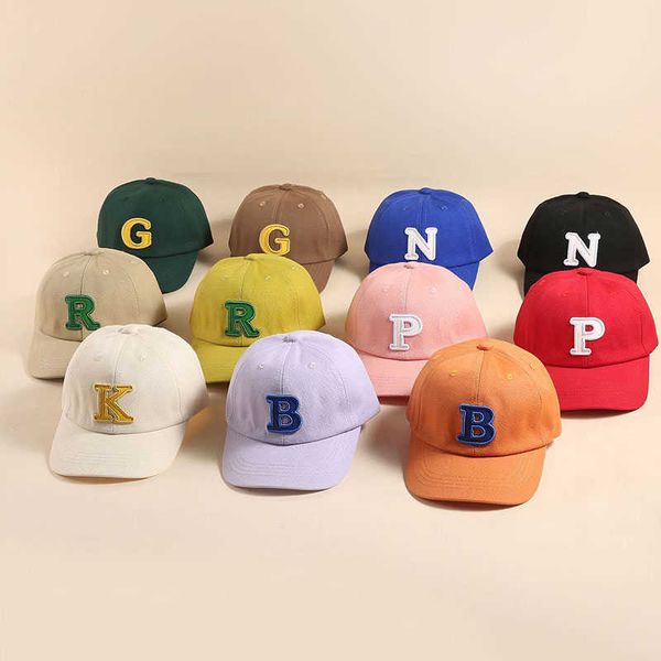 

caps hats spring summer children's baseball cap letter outdoor casual sun boys and girls solid color adjustable button hat g220522, Yellow