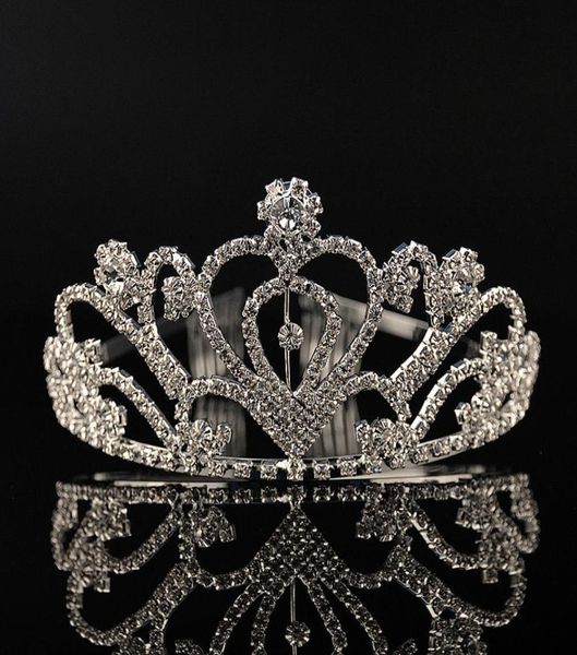 

silver crystals wedding tiaras beaded bridal crowns rhinestone head pieces comb hair accessories pageant tiara1341496
