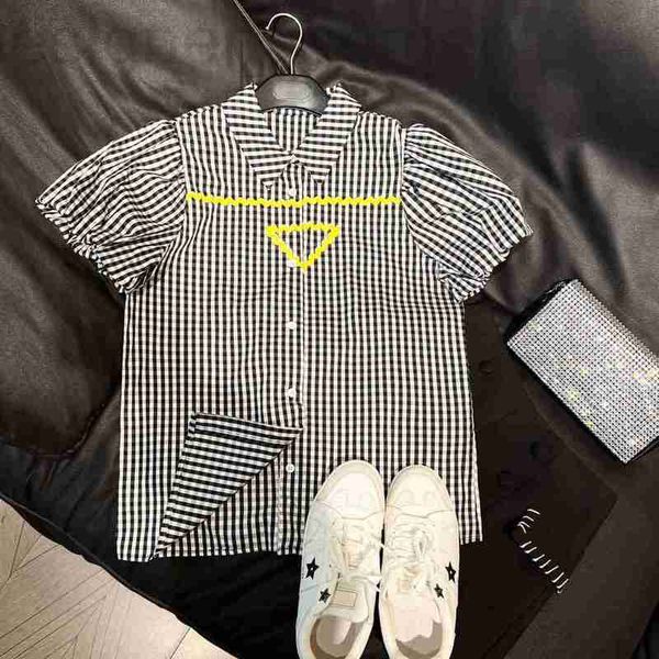 

two piece dress designer 2023 new women's plaid print lapel loose short sleeve with casual shorts suits outfit, White