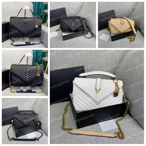 

designer college chain bag in quilted leather women's shoulder bag tote luxury crossbody bags classic wallet fashion classic chain stra